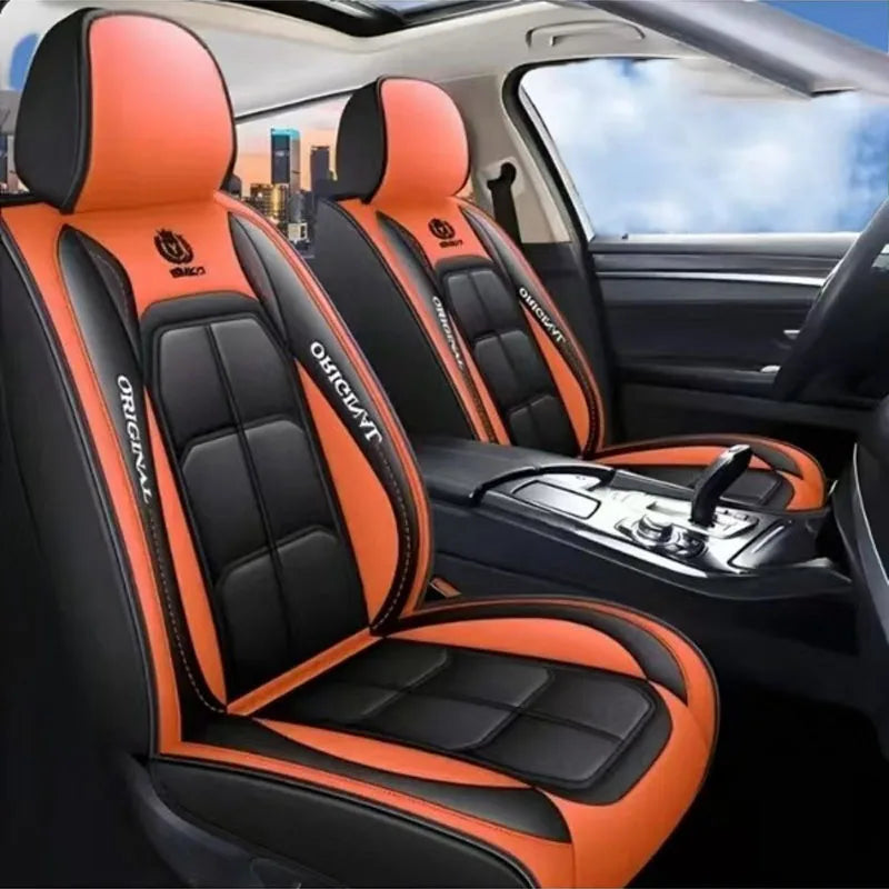 Full Leather Car Seat Cushion – All Season Universal Driver & Passenger Seat Cover Pad | 1pc or 2pcs
