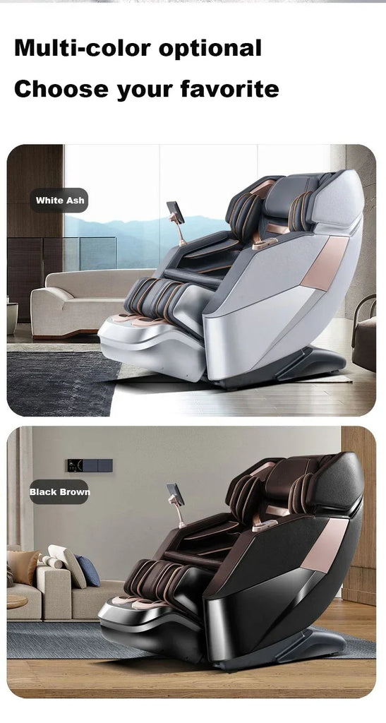 Luxury 4D Zero Gravity Full Body Massage Chair with SL Track, Heating & Bluetooth