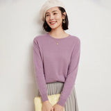 WinvyNee Women's 100% Wool Ribbed Crew Neck Sweater – Slim Fit Winter Knit Pullover thumbnail 4