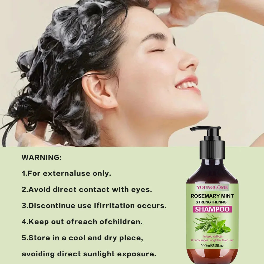 YOUNGCOME Rosemary Mint Strengthening Shampoo 100ml – Unisex, All Hair Types