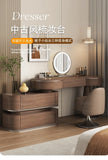Luxury Modern Bedroom Dressing Table with Mirror, Makeup Stool, and Storage Drawers thumbnail 6