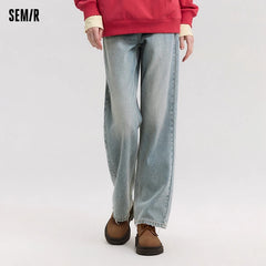 Semir Women’s Vintage Wide-Leg Jeans 2025 Spring Soft Cotton Denim Trousers