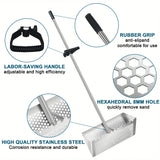 Premium Stainless Steel Sand Flea Rake & Beach Sand Scoop – 16" Wide, Anti-Rust, Ergonomic Design for Treasure Hunting & Metal Detecting thumbnail 2