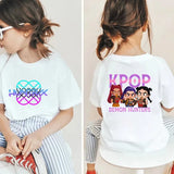 K-Pop Korean Wave Demon Hunter Kids 100% Cotton T-Shirt – Summer Street Style Cartoon Tee for Boys and Girls thumbnail 3