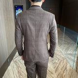 Men’s Modified Plaid Three-Piece Suit – Slim Fit England Style Vest & Trousers Set thumbnail 24