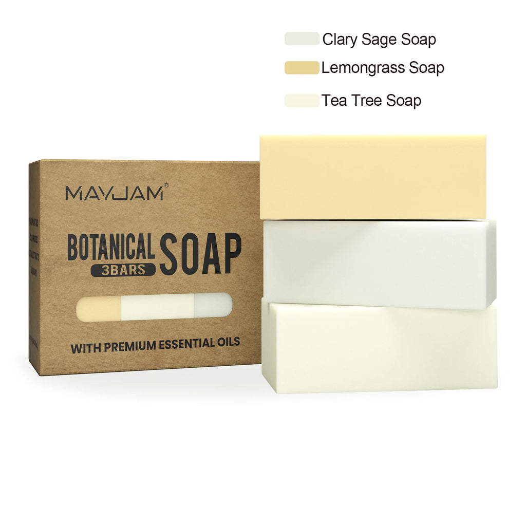 MAYJAM Handmade Essential Oil Soap Gift Set – 3 Pack Natural Cold Process Soaps