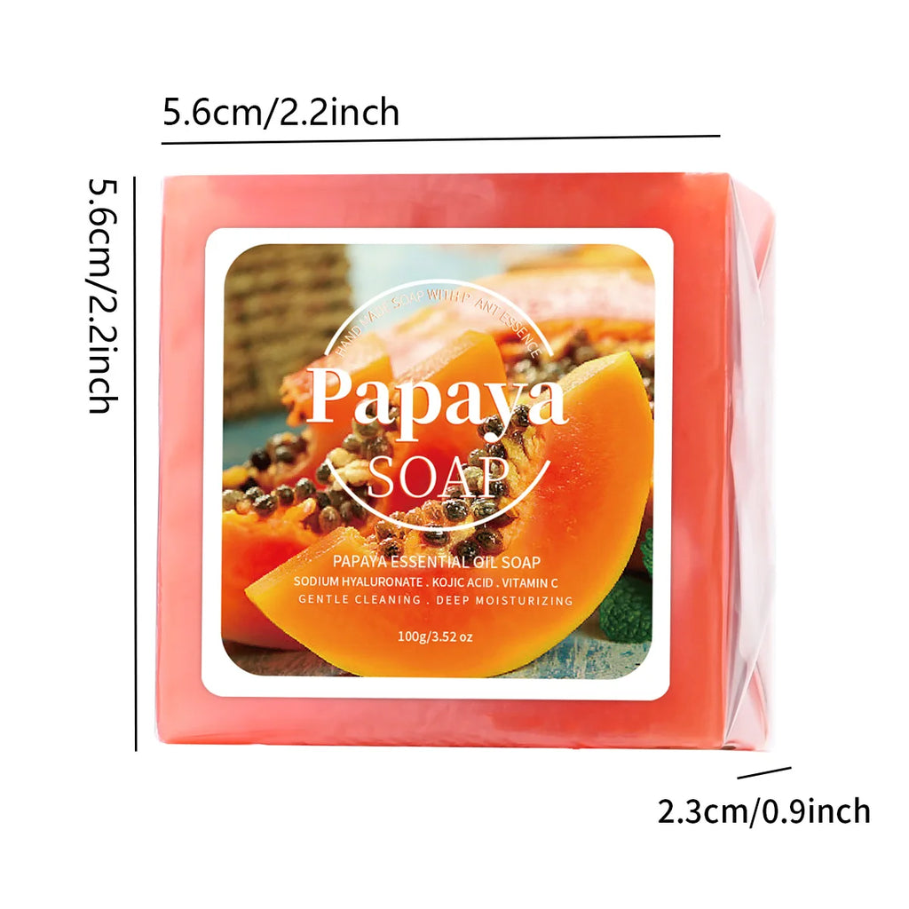 100g B+ Papaya Extract Nourishing Handmade Soap – Deep Cleansing Hydrating Bar with Coconut & Goat Milk