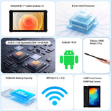 PRITOM 7 Inch Android 14 Tablet, 8GB RAM (3GB + 5GB Expandable), 64GB ROM, Octa-Core A523 Processor, WiFi 6, Dual Camera, IPS Display, Black thumbnail 3