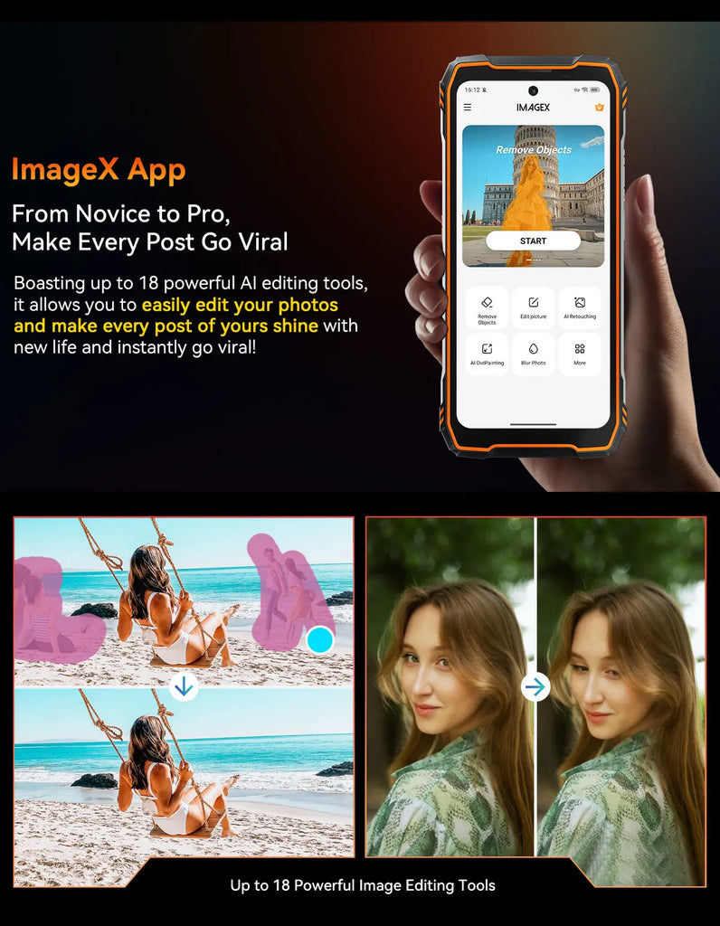 Blackview XPLORE 1 Rugged Smartphone with Walkie Talkie, 20000mAh, 6.78" 120Hz Display, 64MP Camera, MediaTek Dimensity 7050