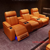 MINGDIBAO Luxury Electric Recliner Cinema Chair with LED Lighting & Cup Holder – Genuine Leather Home Theater Seating thumbnail 2