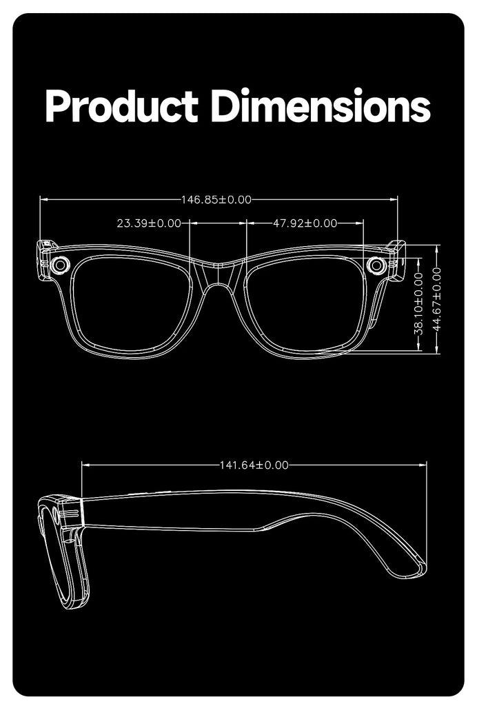 GUHUAVMI Smart Glasses for Men – 8MP Camera | WiFi | Bluetooth | AI Features | IP65 Waterproof