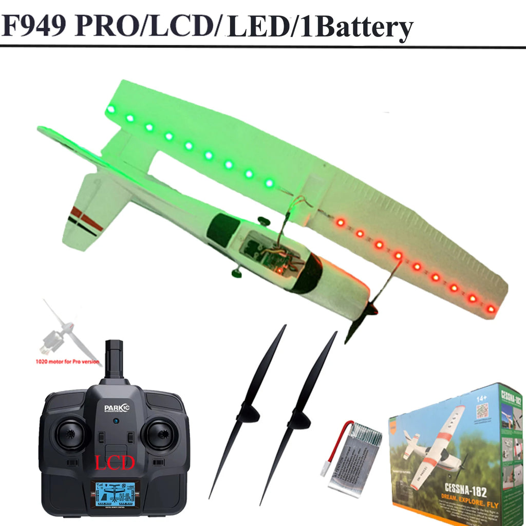 WLtoys F949 LCD RC Airplane Cessna 182 3D/6G 3CH Fixed Wing with Gyroscope Night Flight Ready
