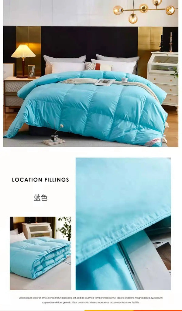 Five-Star Hotel Style Goose Down Duvet – Warm Winter Quilt for Single & Double Beds – Soft Quilted Polyester Comforter 150x200cm to 200x230cm