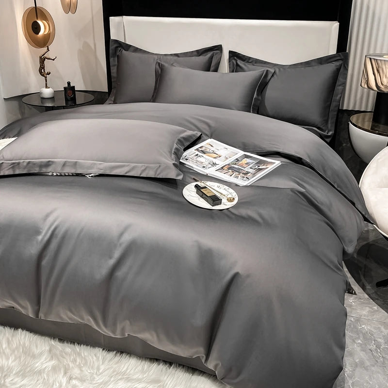 Luxury 100% Egyptian Cotton Bedding Set – Duvet Cover & Pillowcases, Soft Bed Linen for Double, Queen, King Size Beds