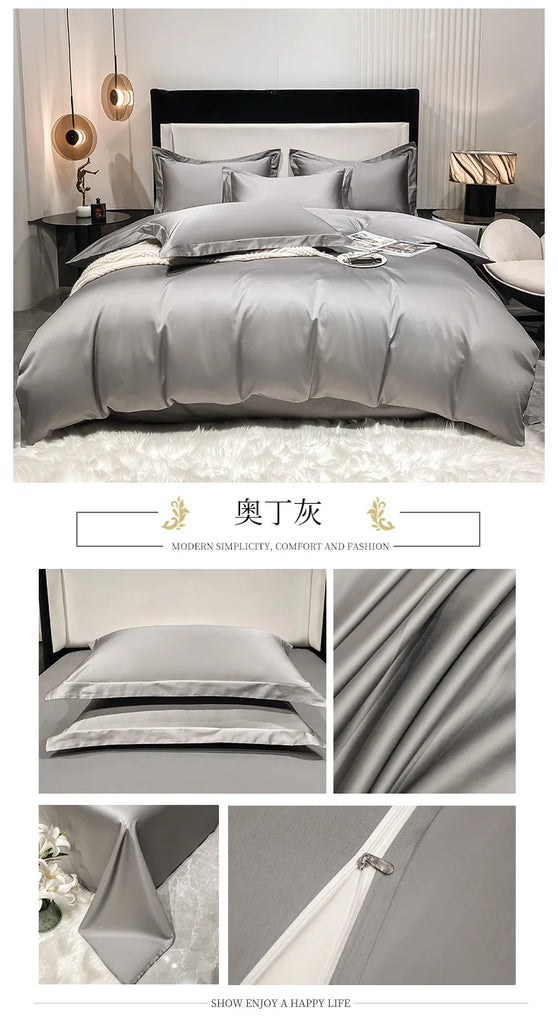 Luxury 100% Egyptian Cotton Bedding Set – Duvet Cover & Pillowcases, Soft Bed Linen for Double, Queen, King Size Beds