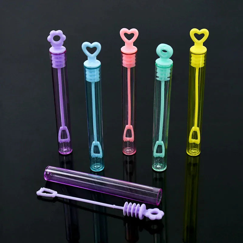 10-50pcs Colorful Heart Bubble Soap Bottles with Wands – Kids Party Favors & Wedding Gifts