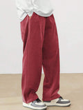 Autumn Men’s Corduroy Casual Pants – Loose Fit Straight Leg Streetwear with Elastic Waist thumbnail 4