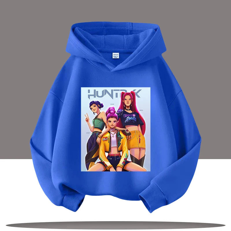 K-pop Demon Hunters Hoodie for Kids – Boys & Girls Fashion Pullover with Saja Print