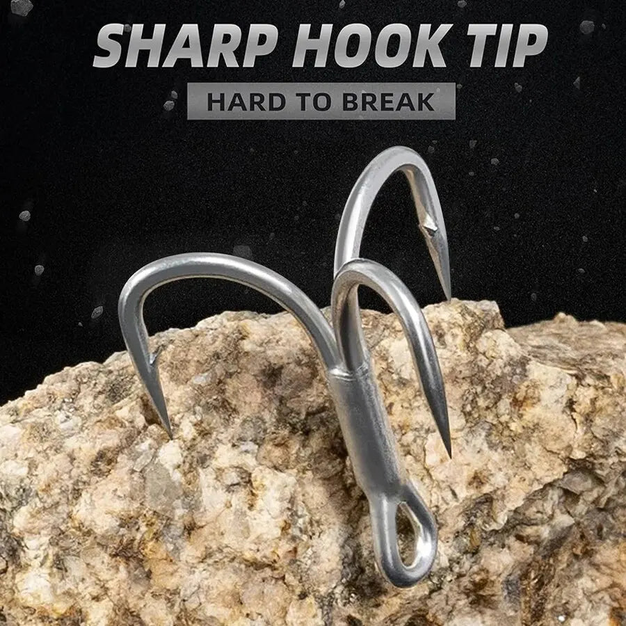 4X Strong High Carbon Steel Treble Hooks (20pcs / 2 Boxes) – Ultra Sharp Saltwater & Freshwater Fishing Hooks