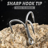 4X Strong High Carbon Steel Treble Hooks (20pcs / 2 Boxes) – Ultra Sharp Saltwater & Freshwater Fishing Hooks thumbnail 2