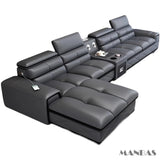 Modern Italian Genuine Leather Sectional Sofa with USB Charging & Bluetooth Speaker – MINGDIBAO Living Room Furniture thumbnail 22
