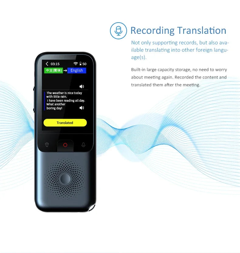138 Language T11 Smart Translator Portable Audio Offline Real-time AI Voice & Photo Translator