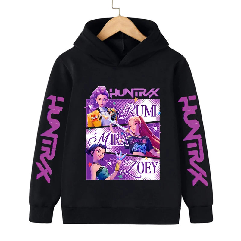 2026 Kids Kpop Demon Hunters Hoodie – Cute Tiger Harajuku Sweatshirt for Boys & Girls