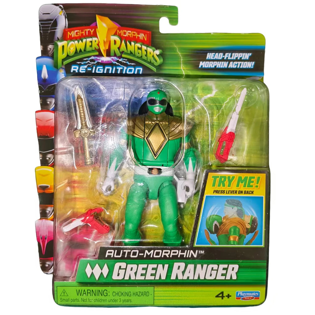 Mighty Morphin Power Rangers Re-Ignition Auto-Morphin Action Figures – Black Ranger, Red Ranger, Goldar, Rita Repulsa & Putty Patroller