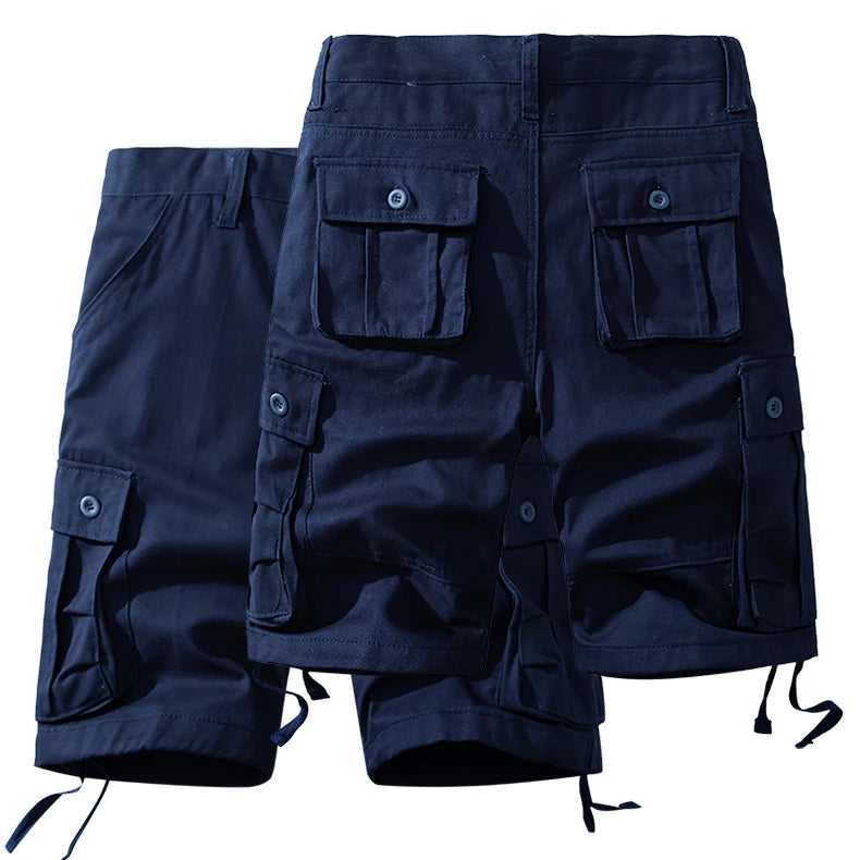Men’s Cotton Cargo Knee-Length Tactical Shorts – Casual Hiking, Fishing & Sports Wear