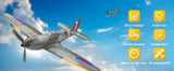 Volantex Spitfire RC Fighter Plane 400mm EPP Warbird – 4CH 2.4GHz RTF with XPilot Stabilization & One-Key Aerobatics thumbnail 20
