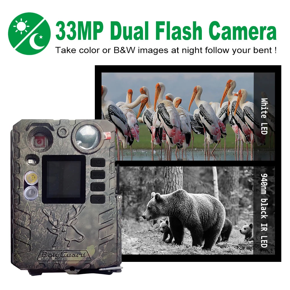 BolyGuard BG410-D 37MP 4K Trail Camera with Dual Flash & Solar Support | Wildlife, Hunting & Security Cam