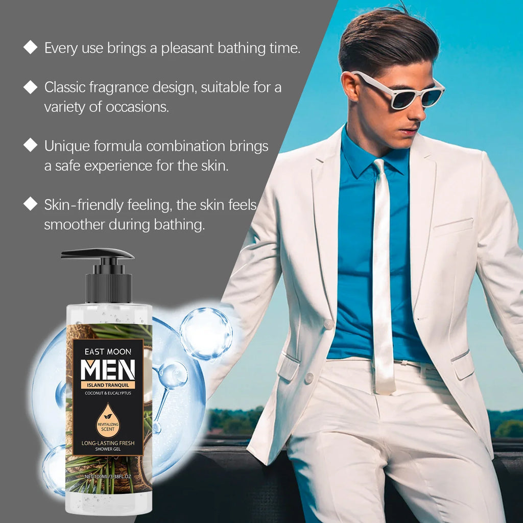 Men's Eucalyptus Coconut Body Wash 100ml – Deep Cleansing, Refreshing Scent, Long-Lasting Fragrance