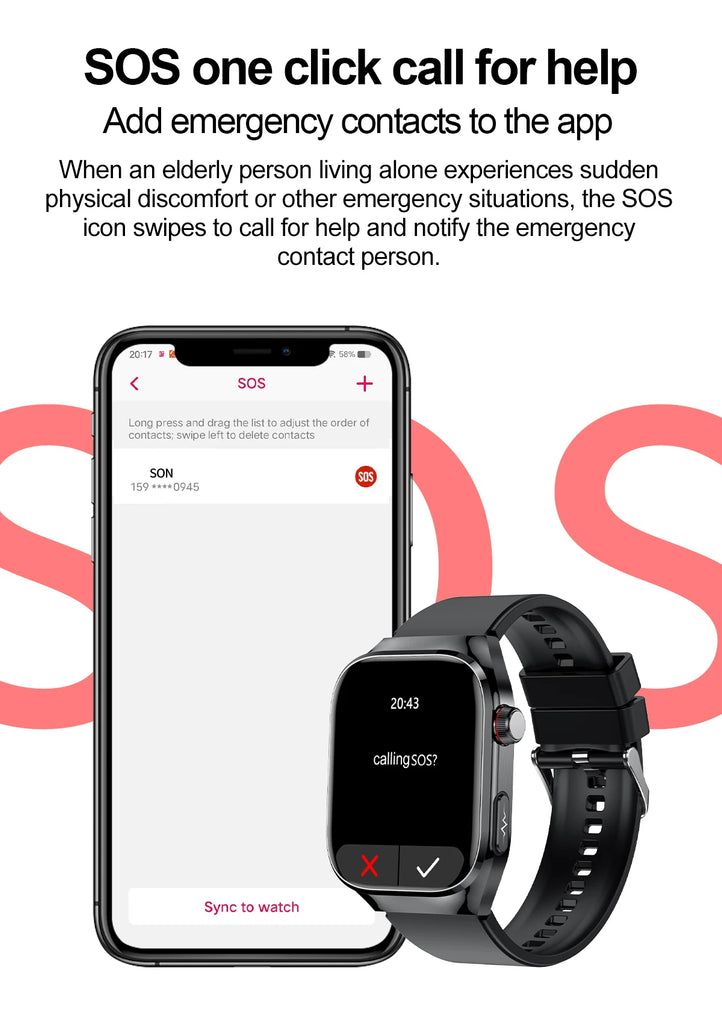 GUHUAVMI Micro Physical Examination Smart Watch with ECG, Uric Acid & Five-Organ Health Monitoring