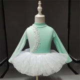 Girls Long Sleeve Ballet Dress Kids Ballet Leotard Tutu Skirt Gymnastics Dance Costume thumbnail 13