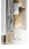 Luxury Modern Nightstand with Drawer, Glossy Marble Top, Gold Metal Legs, Faux Leather Bedside Table thumbnail 7