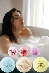 6Pcs Lavender Epsom Salt Bath Bomb Set – Muscle Relaxation Self Care Spa Gift for Women