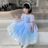 Cinderella Princess Cosplay Dress for Girls – Ball Gown Sequin Tutu Puff Mesh Summer Dress for Birthday & Carnival thumbnail 4