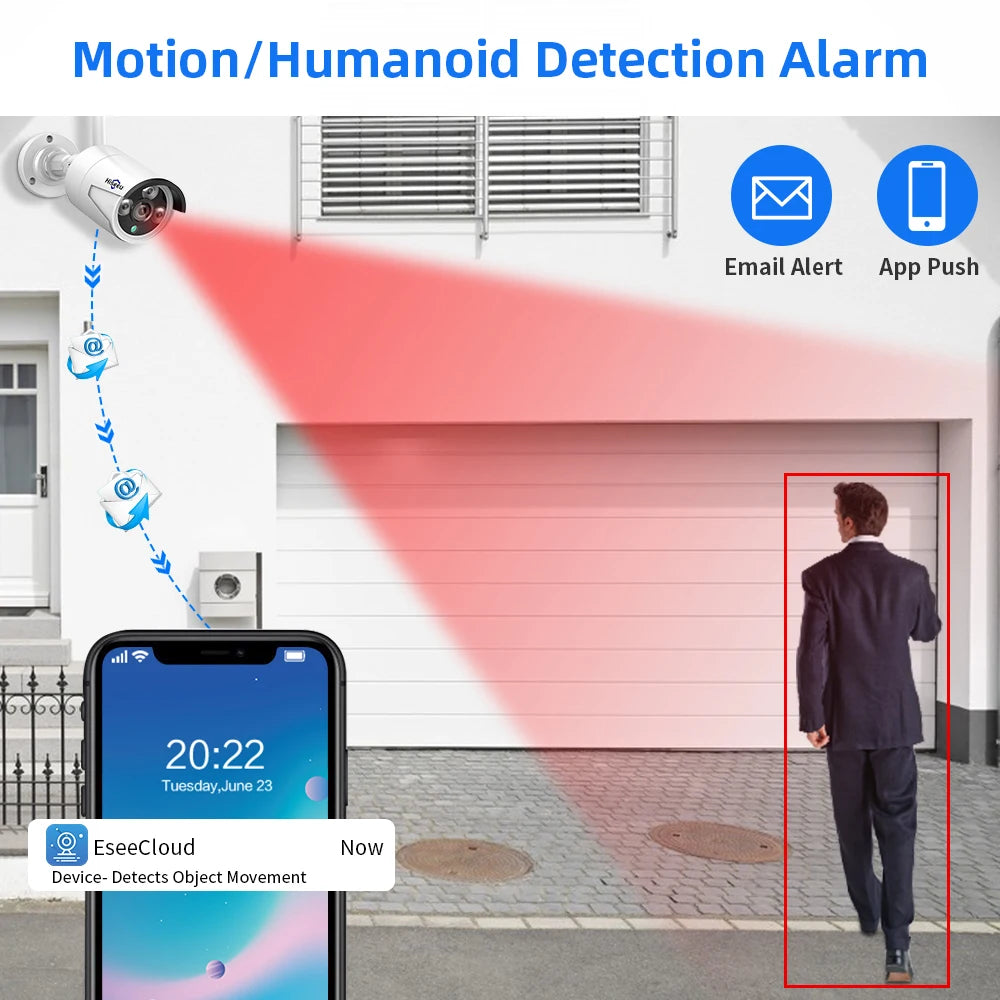 Hiseeu 3/5MP WiFi CCTV Camera Security System 10CH NVR Wireless Surveillance with IR Night Vision