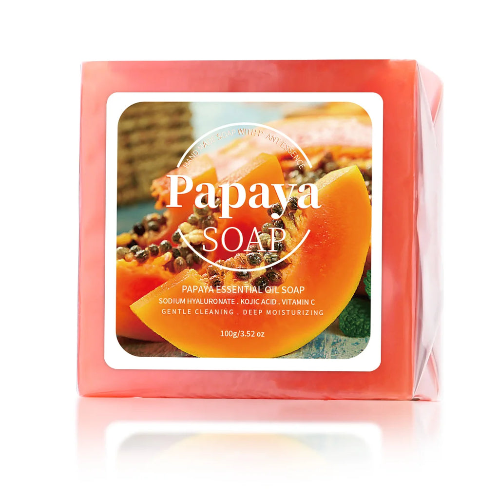 100g B+ Papaya Extract Nourishing Handmade Soap – Deep Cleansing Hydrating Bar with Coconut & Goat Milk
