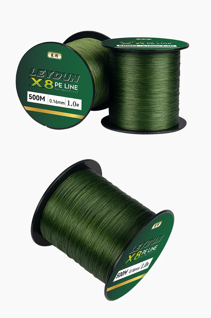LEYDUN 500m 8-Strand Braided PE Fishing Line – Ultra Strong, Smooth & Durable Multifilament Line