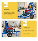 Well Drilling Rig Machine 22HP 25HP Petrol Diesel Mini Rotary Water Well Drilling Rig 100M–300M Borehole Drill with Crawler Option thumbnail 10