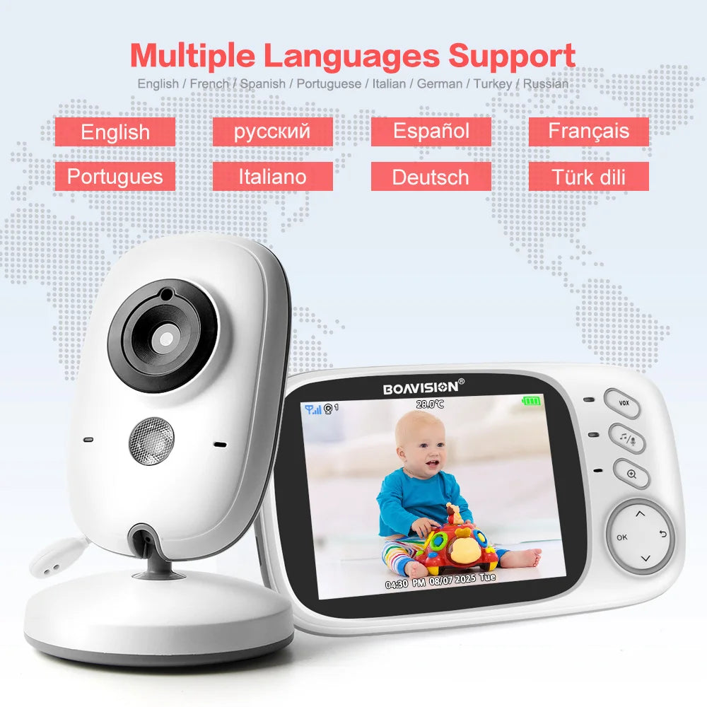 VB603 2.4G Wireless Video Baby Monitor with 3.2" LCD, Two-Way Audio, Night Vision & Temperature Monitoring