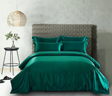 Bed Sheet Set 22mm 100% Mulberry Silk Seamless Fitted Sheet Duvet Cover Pillowcases – Dark Blue Silvery Colors thumbnail 3