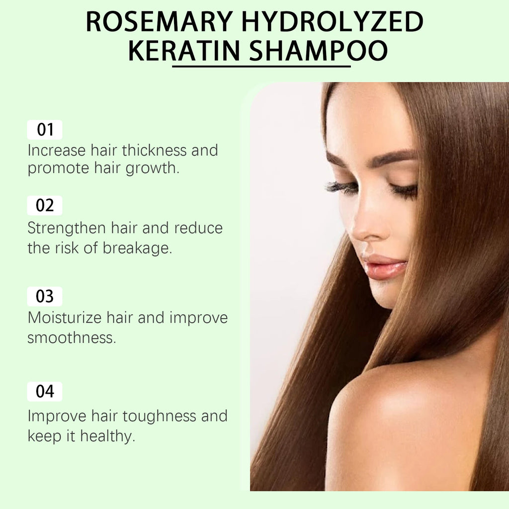 Rosemary Shampoo for Hair Growth, Anti-Dandruff, Soothing Scalp, Repair Split Ends, Nourishing Plant Extracts – 100ml