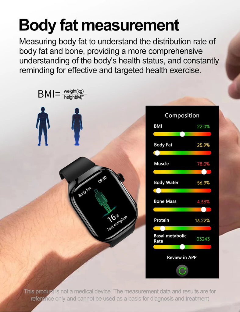 GUHUAVMI Micro Physical Examination Smart Watch with ECG, Uric Acid & Five-Organ Health Monitoring