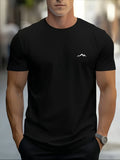 Men's Summer Cotton Casual Sports T-Shirt with Mountain Print, Short Sleeve, Round Neck thumbnail 3
