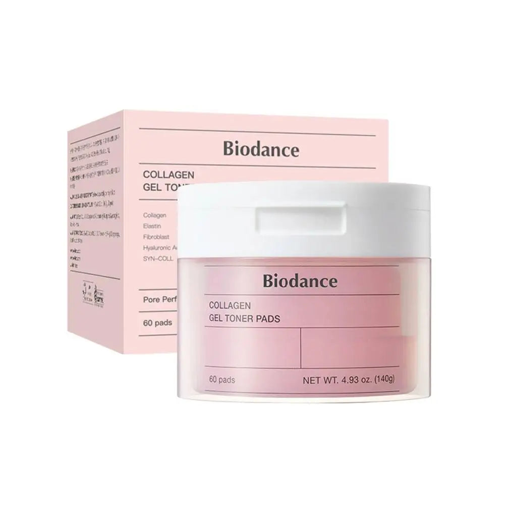 Korean Biodance Collagen Cotton Tablets – Elastic Firming Pore Moisturizing & Calming Facial Pads (60 Pads)