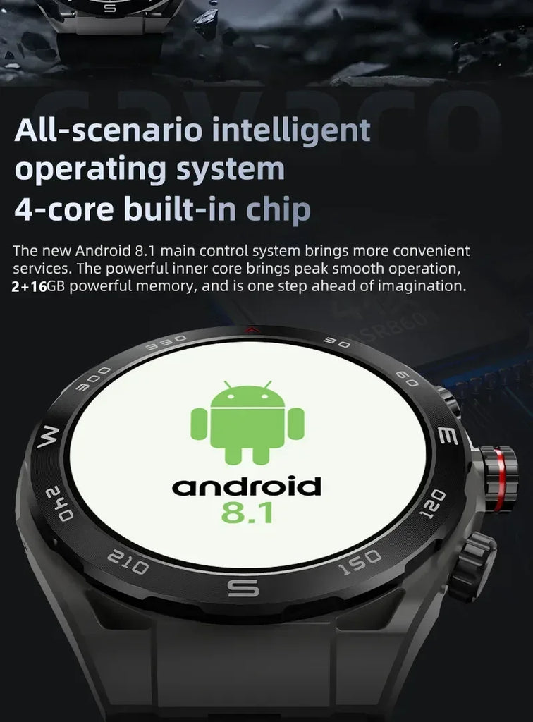 VP900 Smart Watch 4G – GPS Navigation, AMOLED Display, Waterproof Fitness & Video Call Smartwatch (32GB/256GB) for Men & Women