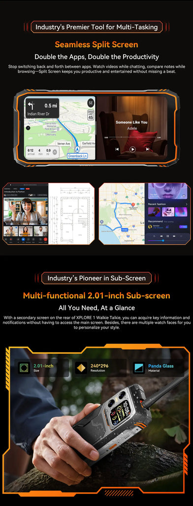 Blackview XPLORE 1 Rugged Smartphone with Walkie Talkie, 20000mAh, 6.78" 120Hz Display, 64MP Camera, MediaTek Dimensity 7050