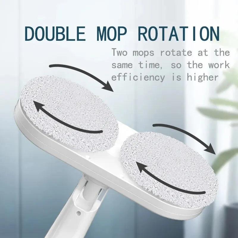 Wireless Electric Spin Mop Cleaner 2-in-1 Wet & Dry Floor, Glass & Window Scrubber